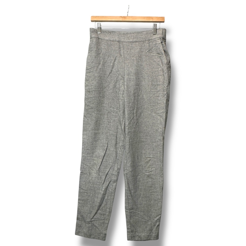 J.McLaughlin Gray Pull-On Straight Leg Pants Size S Classic Stretch Work Trouser